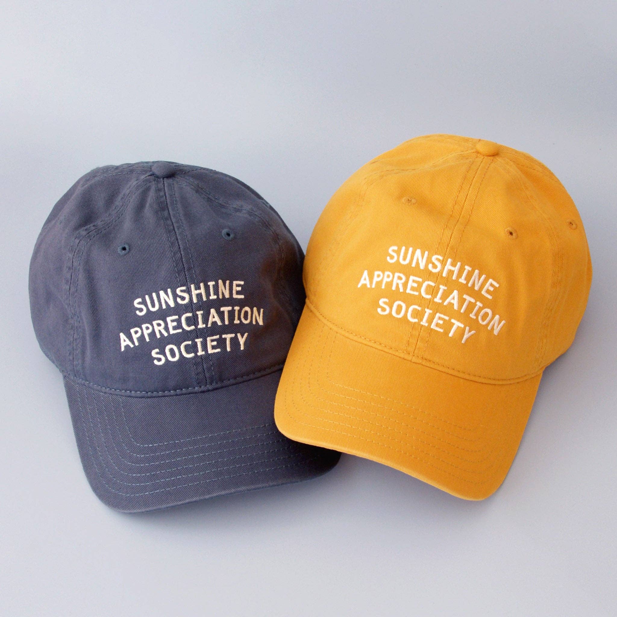 Alphabet Bags - Wholesale Baseball Cap - Unisex - Sunshine Appreciation Society - Cotton Baseball Cap - Vintage Blue2