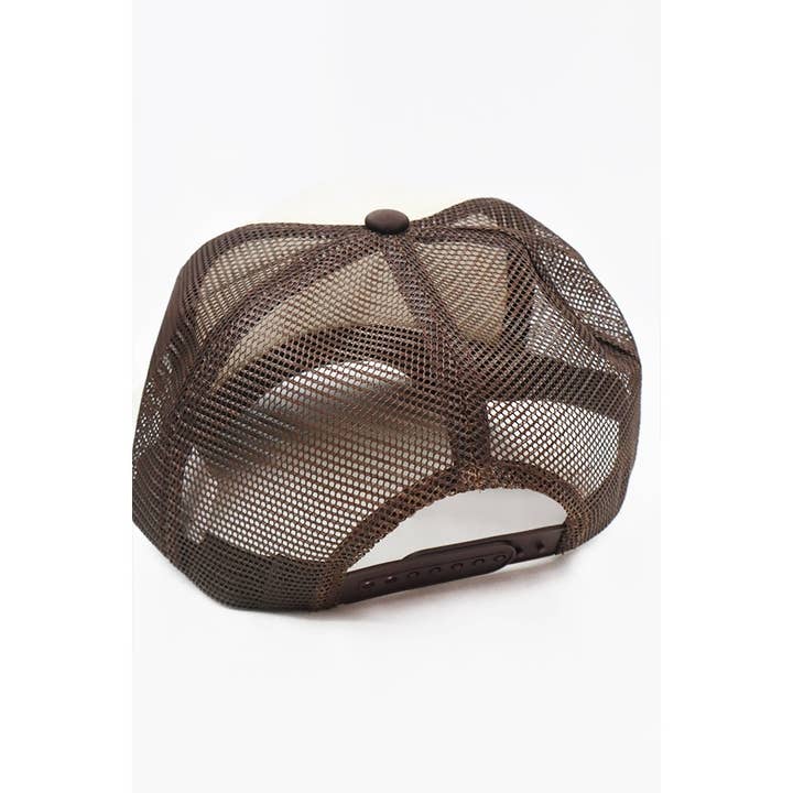 Khaki Brown Two Tone Trucker Hat for wholesale on Faire