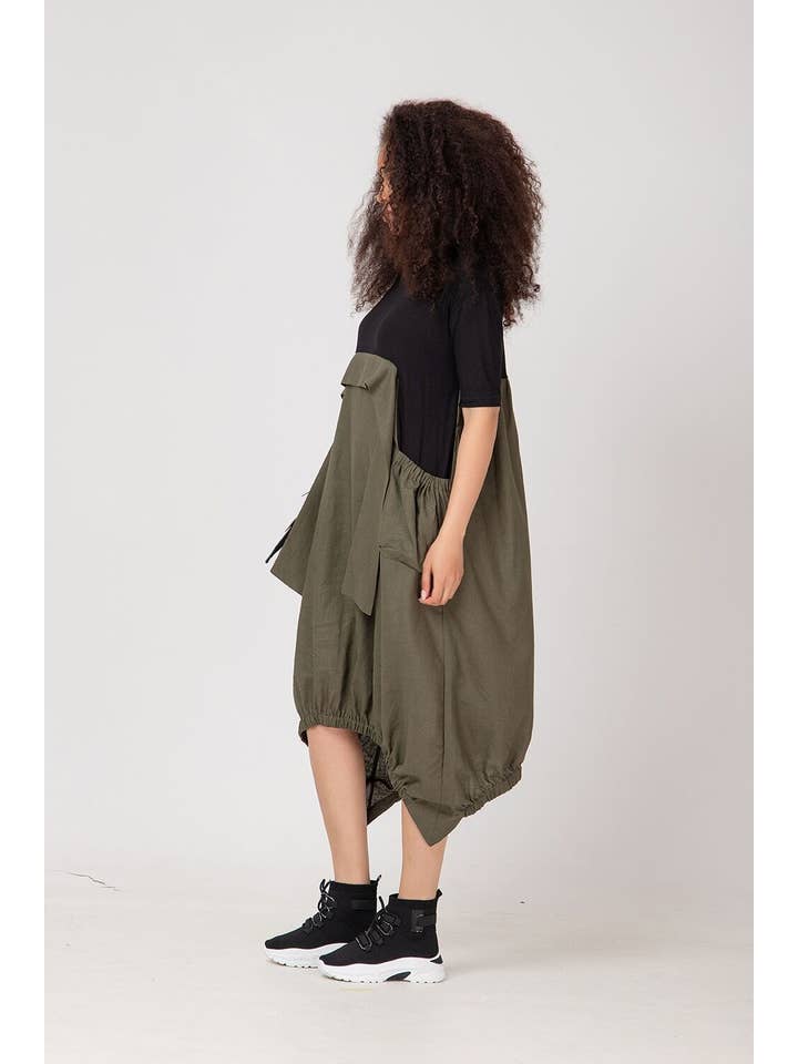 ADEPTT - Wholesale Jurk - Dames - Losse asymmetrische zomerjurk van linnen en katoen:/RETORA/4