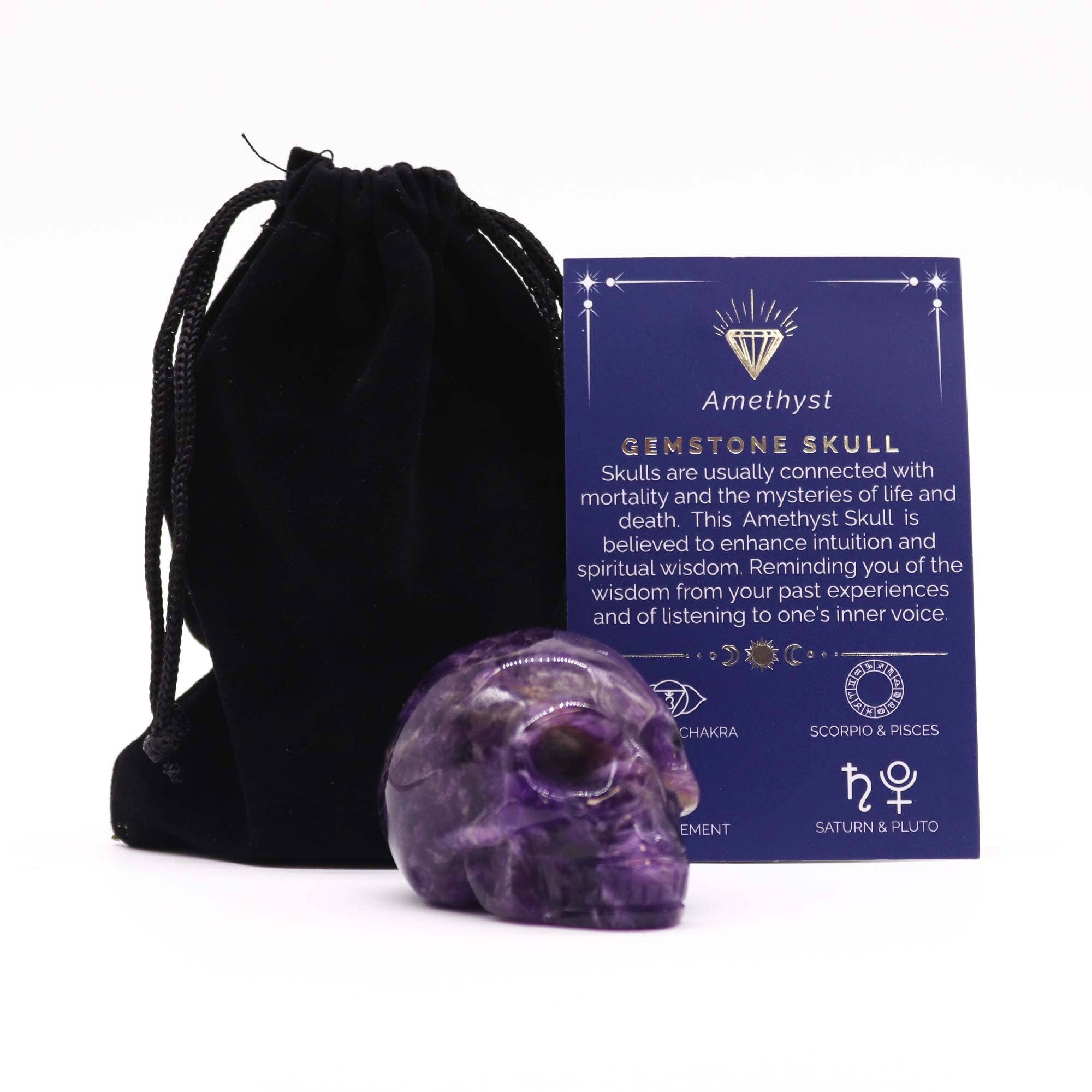 Ancient Wisdom – wholesale Spiritual stone/crystal – Gemstone Lrg Skull - Amethyst- 50x40x30mm0