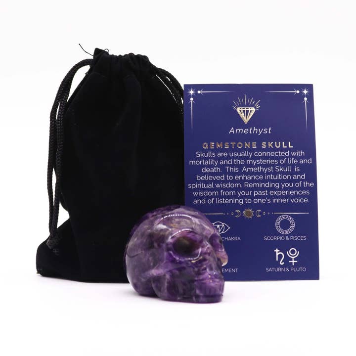 Ancient Wisdom – wholesale Spiritual stone/crystal – Gemstone Lrg Skull - Amethyst- 50x40x30mm