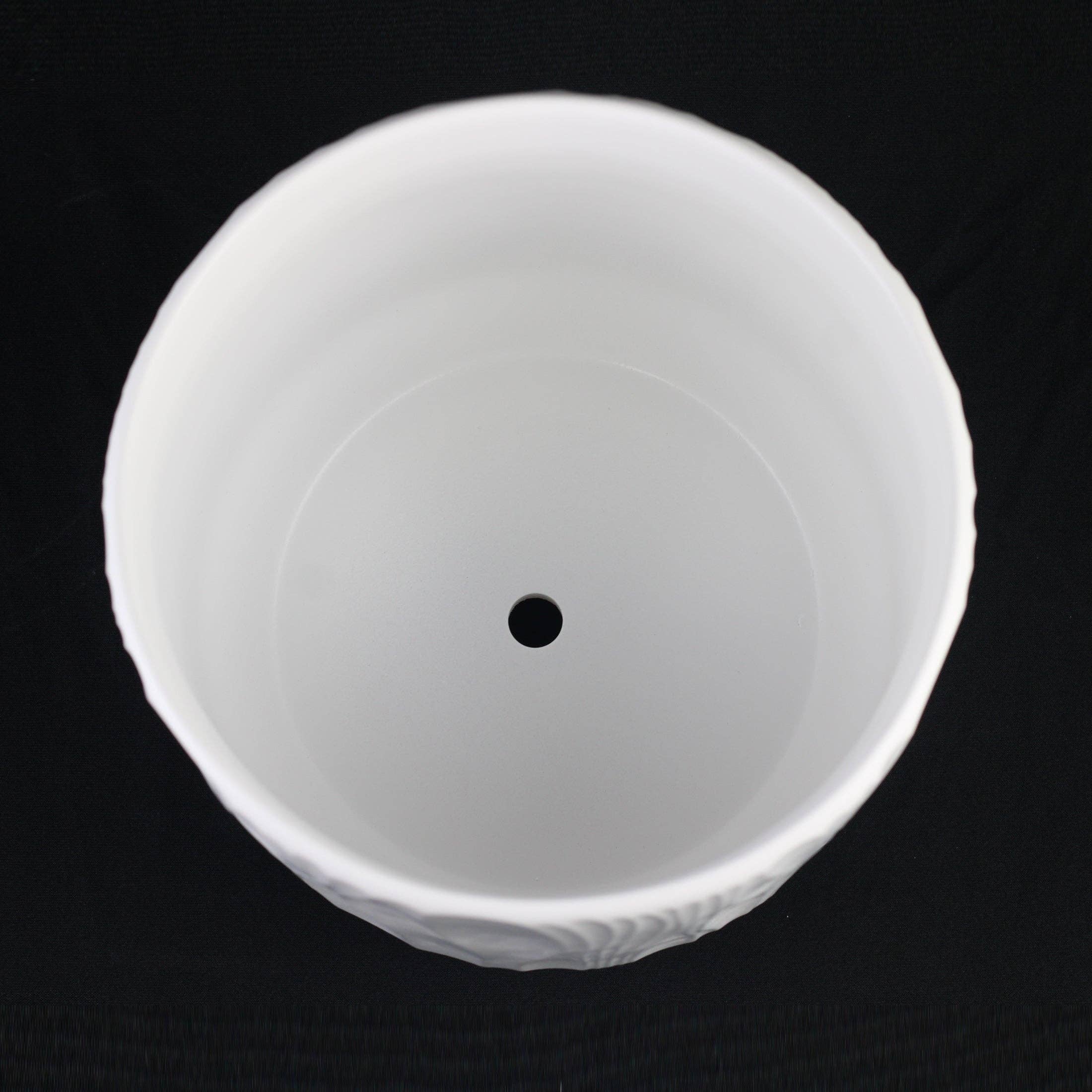 Florinia - Wholesale Plant Pot - 3-Piece White Stoneware Planter Pot Set with Embossed Texture6