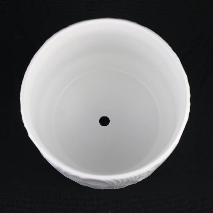 Florinia - Wholesale Plant Pot - 3-Piece White Stoneware Planter Pot Set with Embossed Texture6