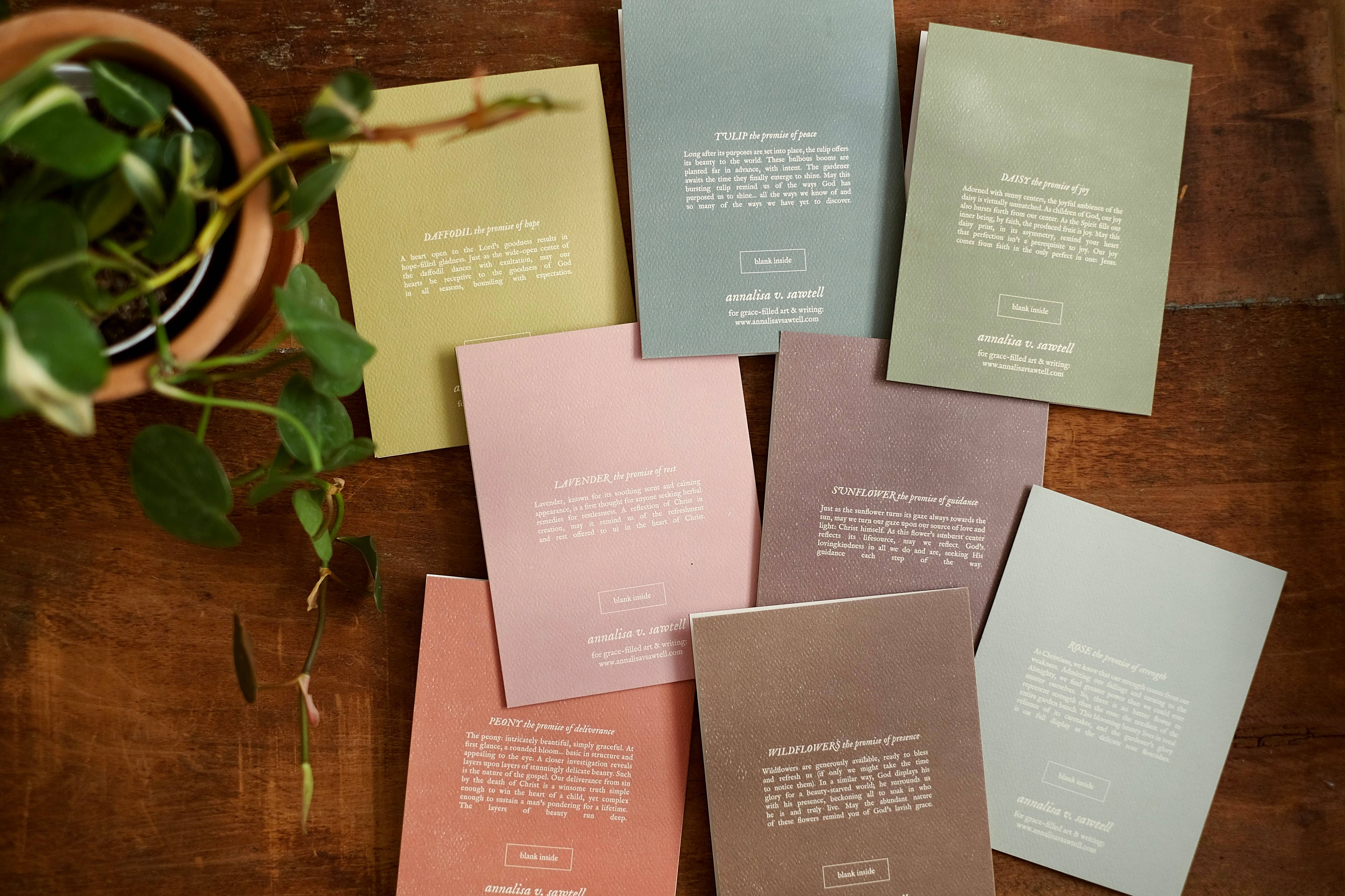 annalisa v. sawtell - Wholesale Stationery/Notecard Set - The Botanical Promises Collection | Boxed Set of 8 | A22