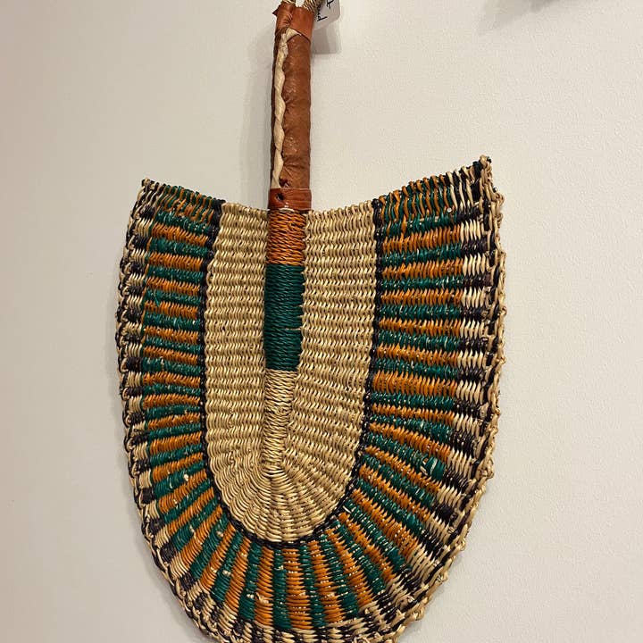 High crafty – wholesale Wall Accent – Woven Reed Fan | Handmade Colorful Palm Fan1