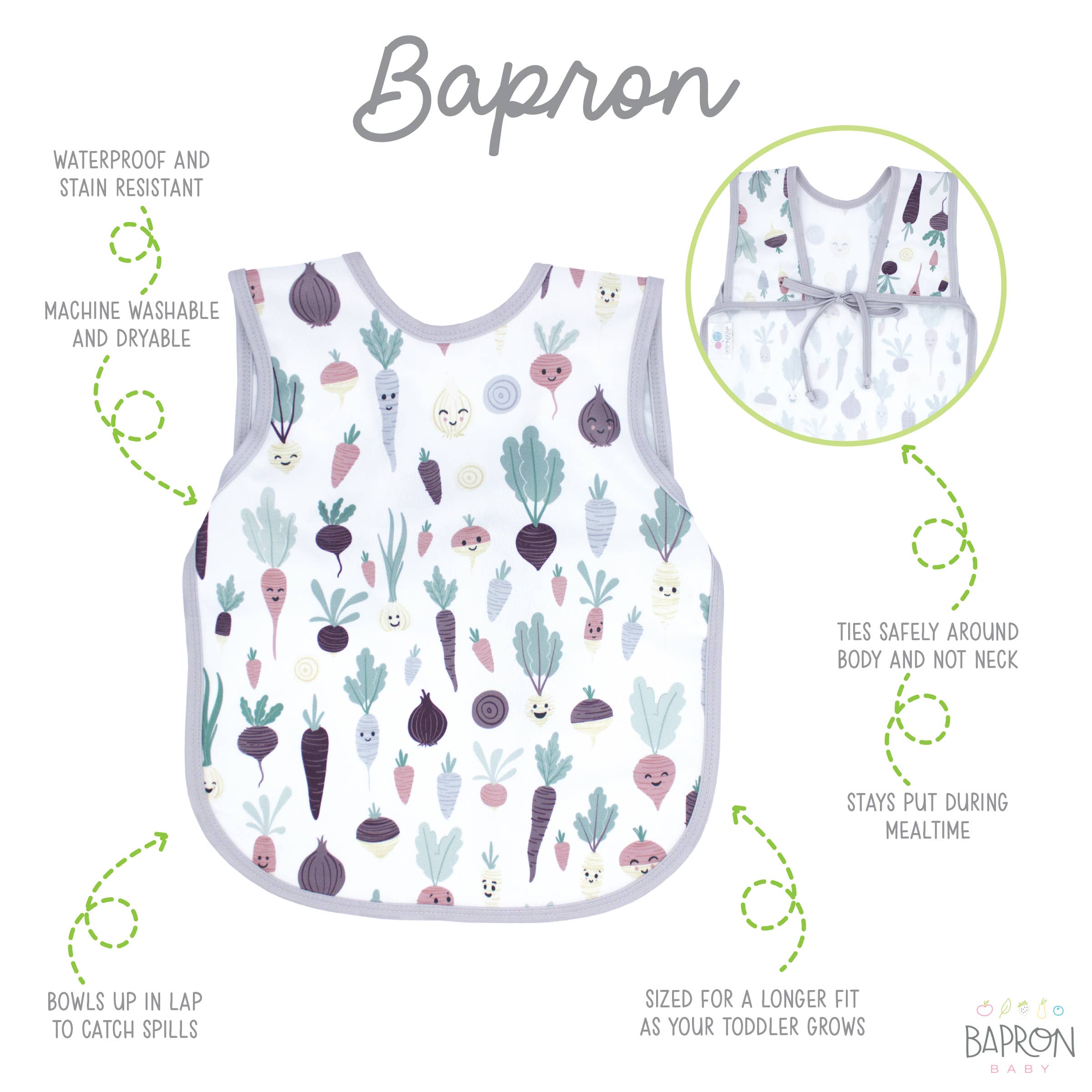 BapronBaby - Wholesale Apron - Kids - Root Veggies Bapron1