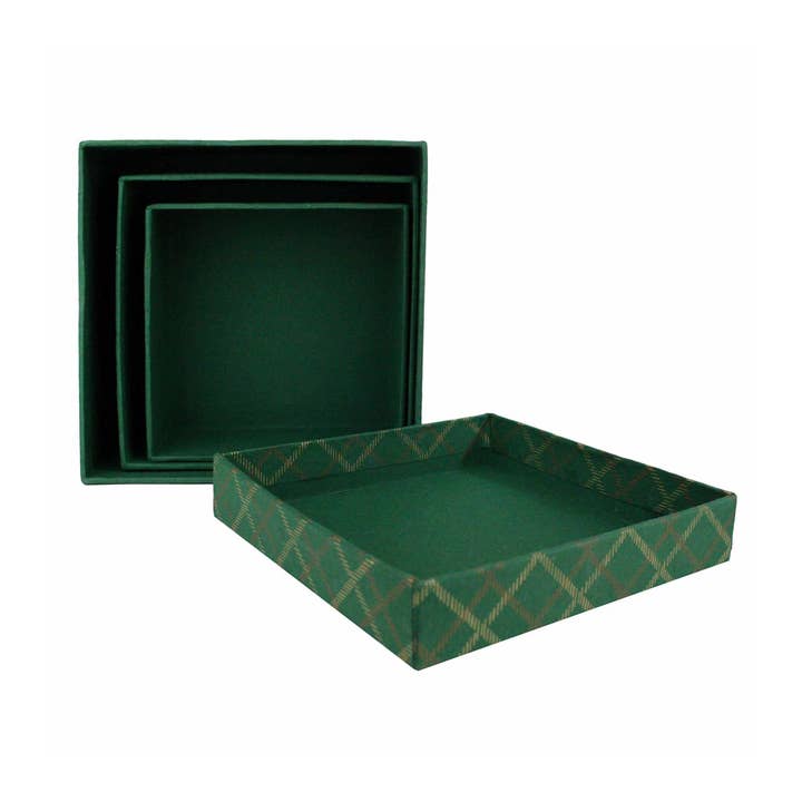 Emartbuy – wholesale Gift box – Handcrafted Chequered Green Gift Boxes - Set of 33