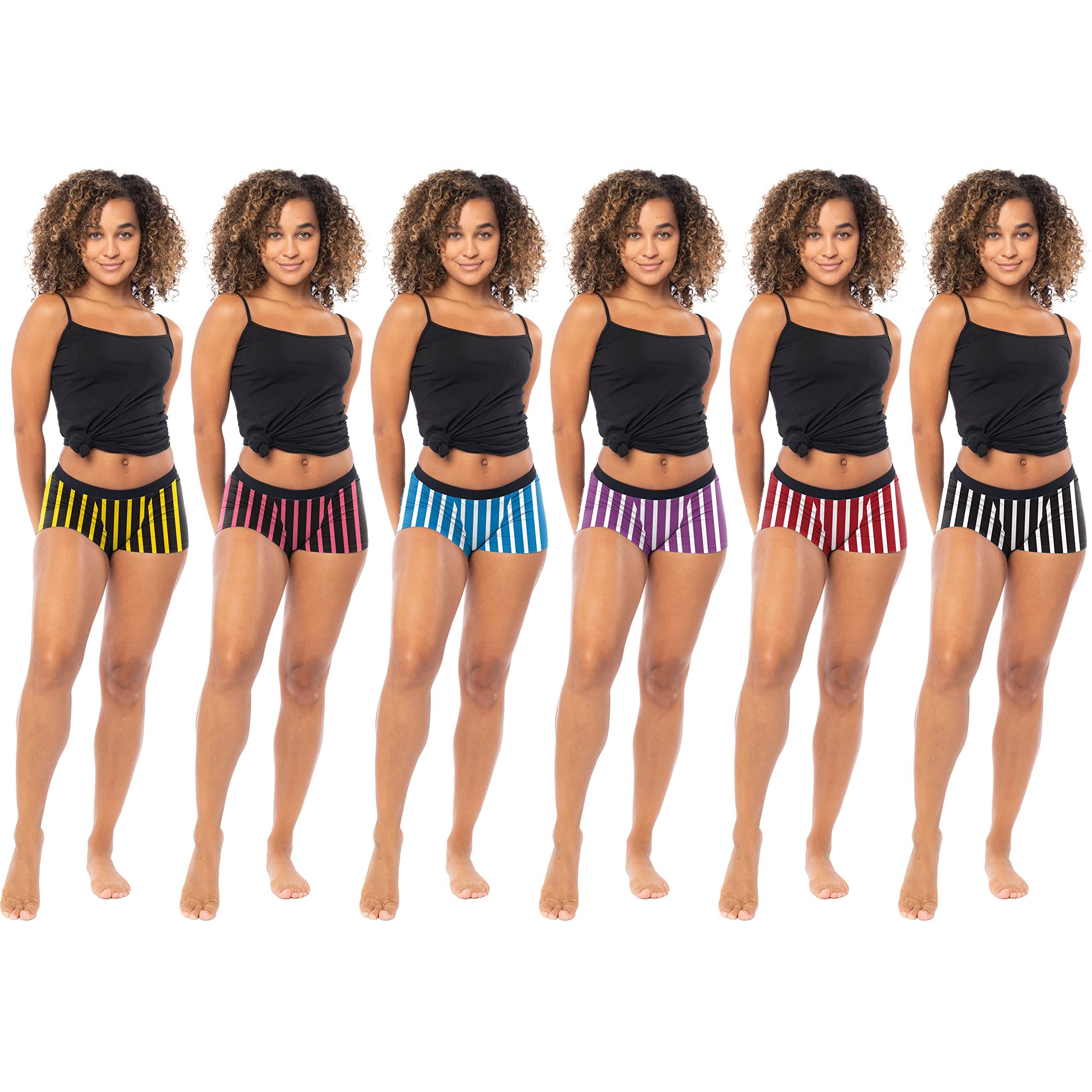 I-Wear Brands - Wholesale Ondergoed - Dames - 6-pack moderne korte boxerbroek voor dames23
