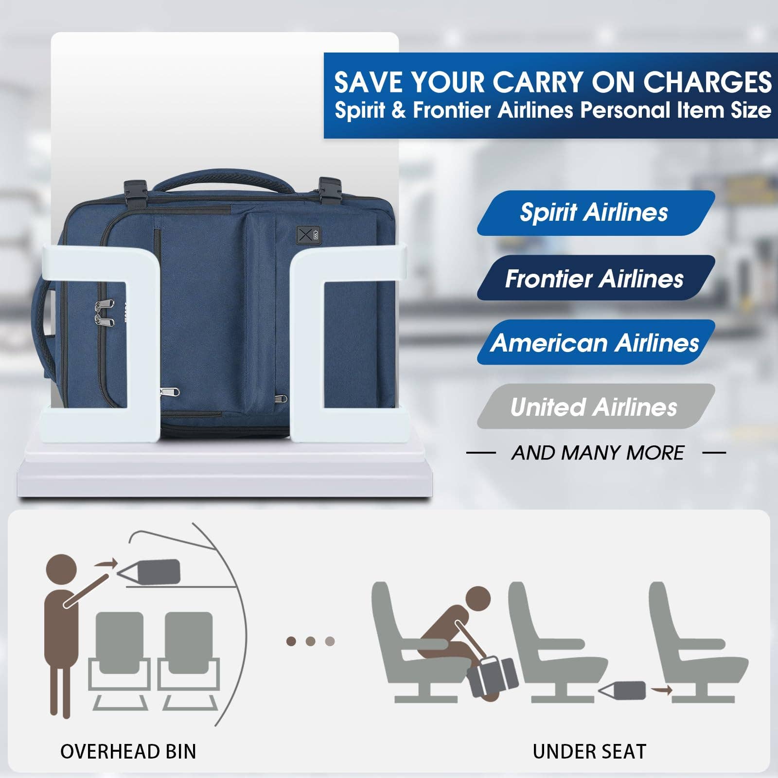 wandf - Wholesale Backpack - Unisex - Laptop Backpack 17 Inch with Wet Pocket For Spirit Airlines17