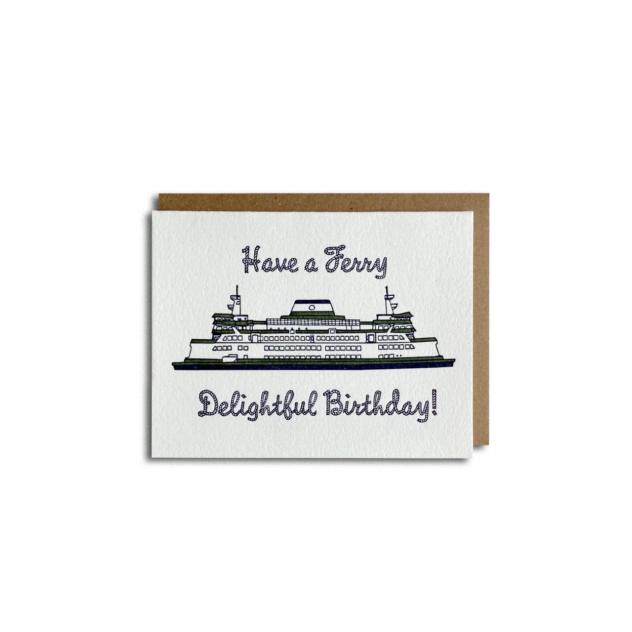 Pier Six Press - Wholesale Birthday Card - Ferry Delightful - Fun Letterpress Card3