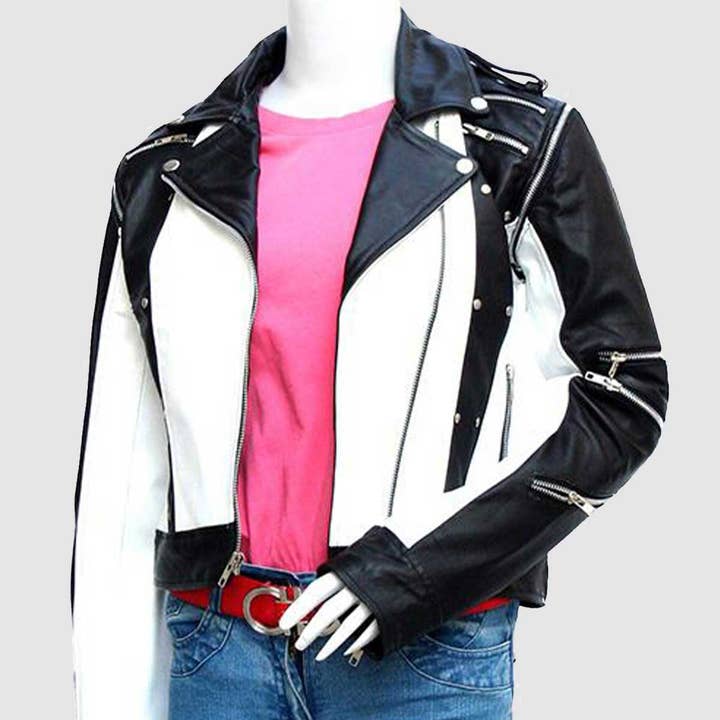 Zwart-witte leren jas voor wholesale door The Royale Leather