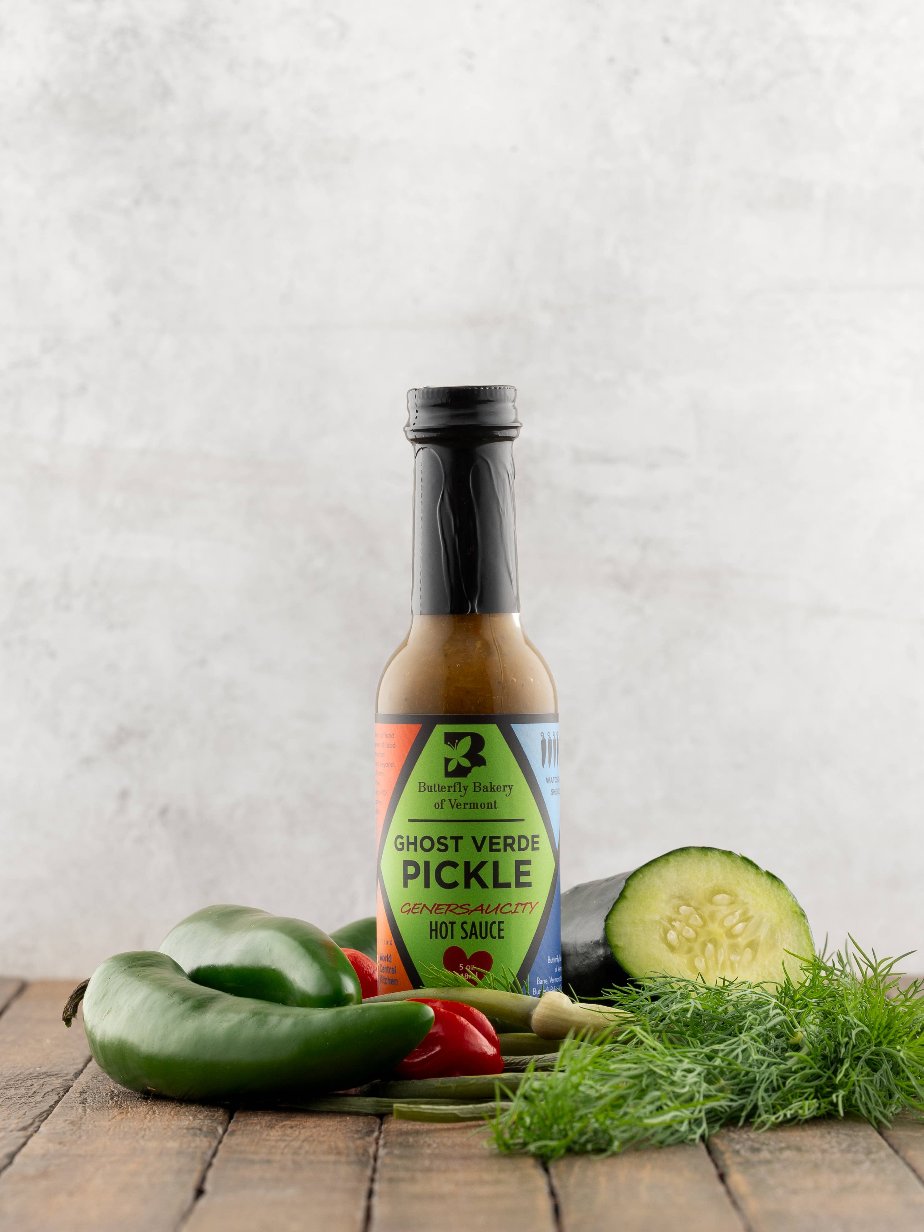 Butterfly Bakery of Vermont - Wholesale Hot Sauce - Ghost Verde Pickle Genersaucity Hot Sauce 5oz