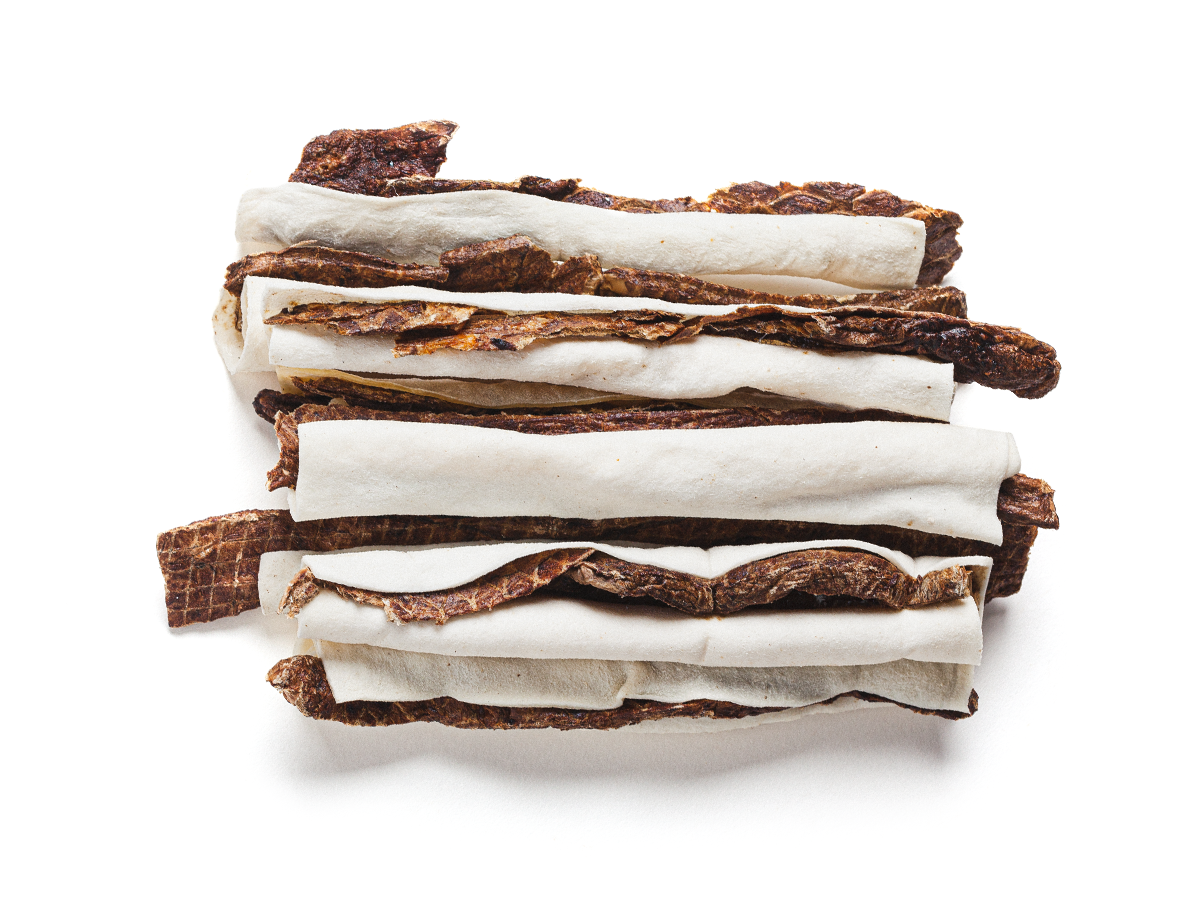 Mimos – snacks e guloseimas - Cão por atacado – Pele de boi recheada com pulmão 17 cm0