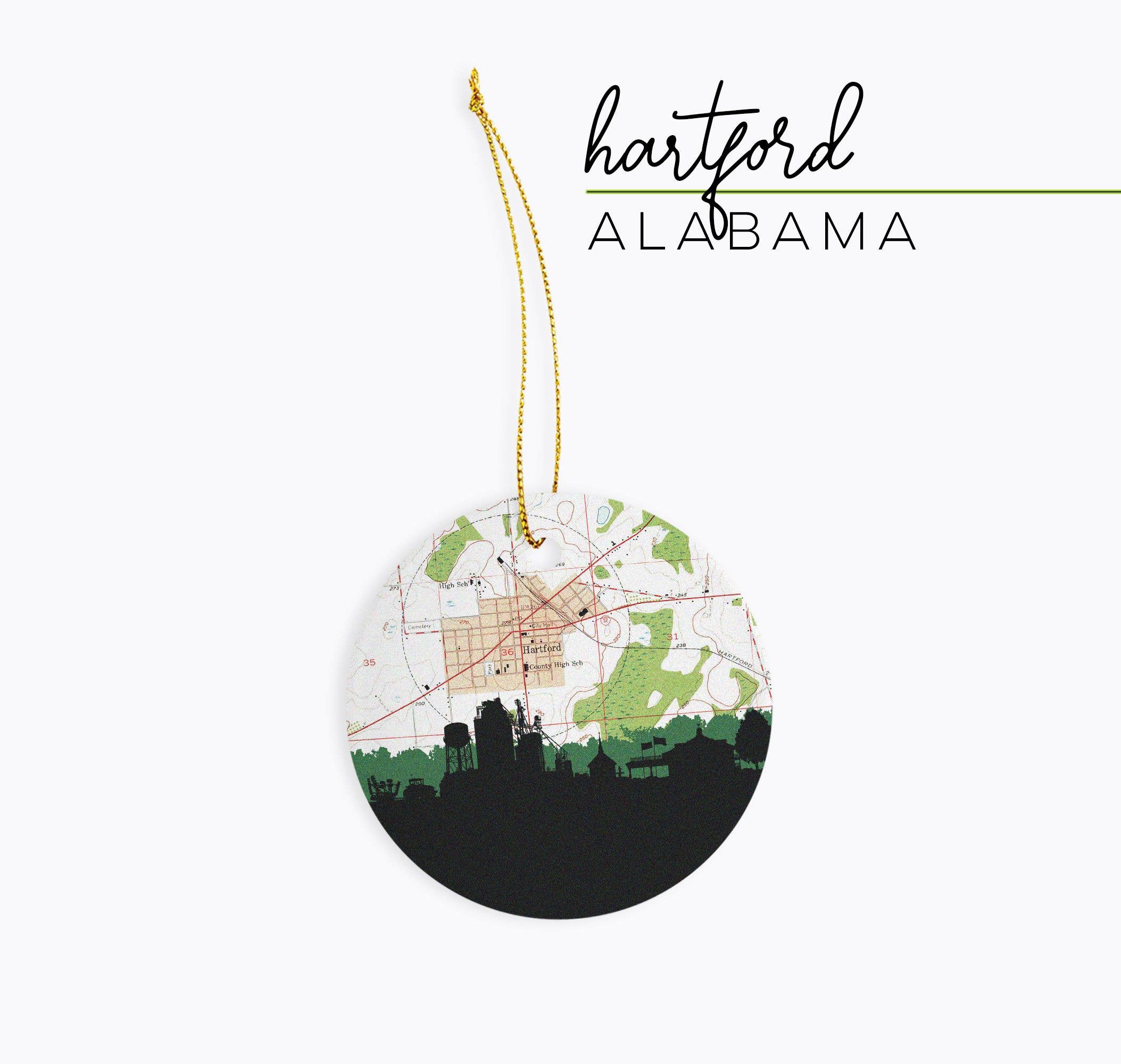 Paperfinch Design - Wholesale Ornament - Alabama city skyline ornament | choose your city9