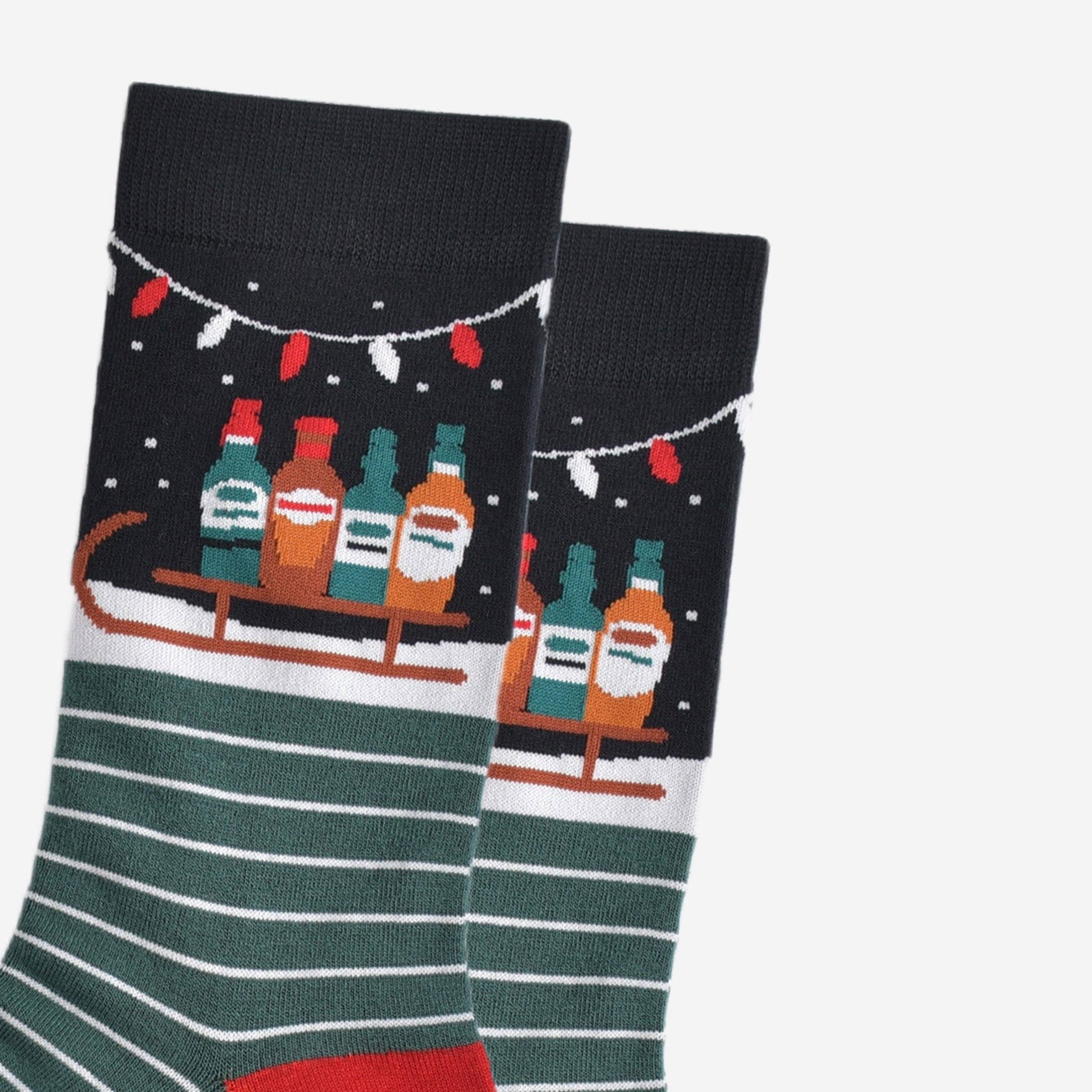 Sock Talk – wholesale Socks – Men's – Men's Bamboo Socks - Black/Green, Party Drinks Sledge2