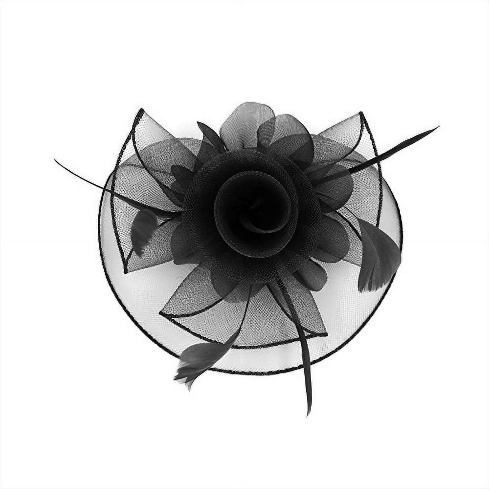 Sensibling Corp. - Vendita all'ingrosso Fascinator - Donna - Fascinator / Cerchietto con Fiore, Piuma e Rete1