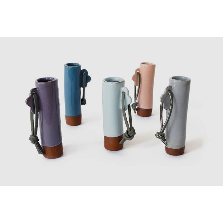 Silvia K Ceramics - Wholesale Vase - Handmade Modern Rustic Terracotta Bud Vase With Cork Handle3