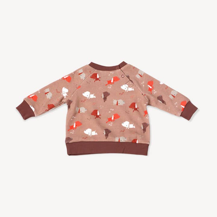 Rust Brown Yoga Dog FLEECE Baby Sweatshirt & Jogger Set -Organic Cotton for wholesale on Faire3