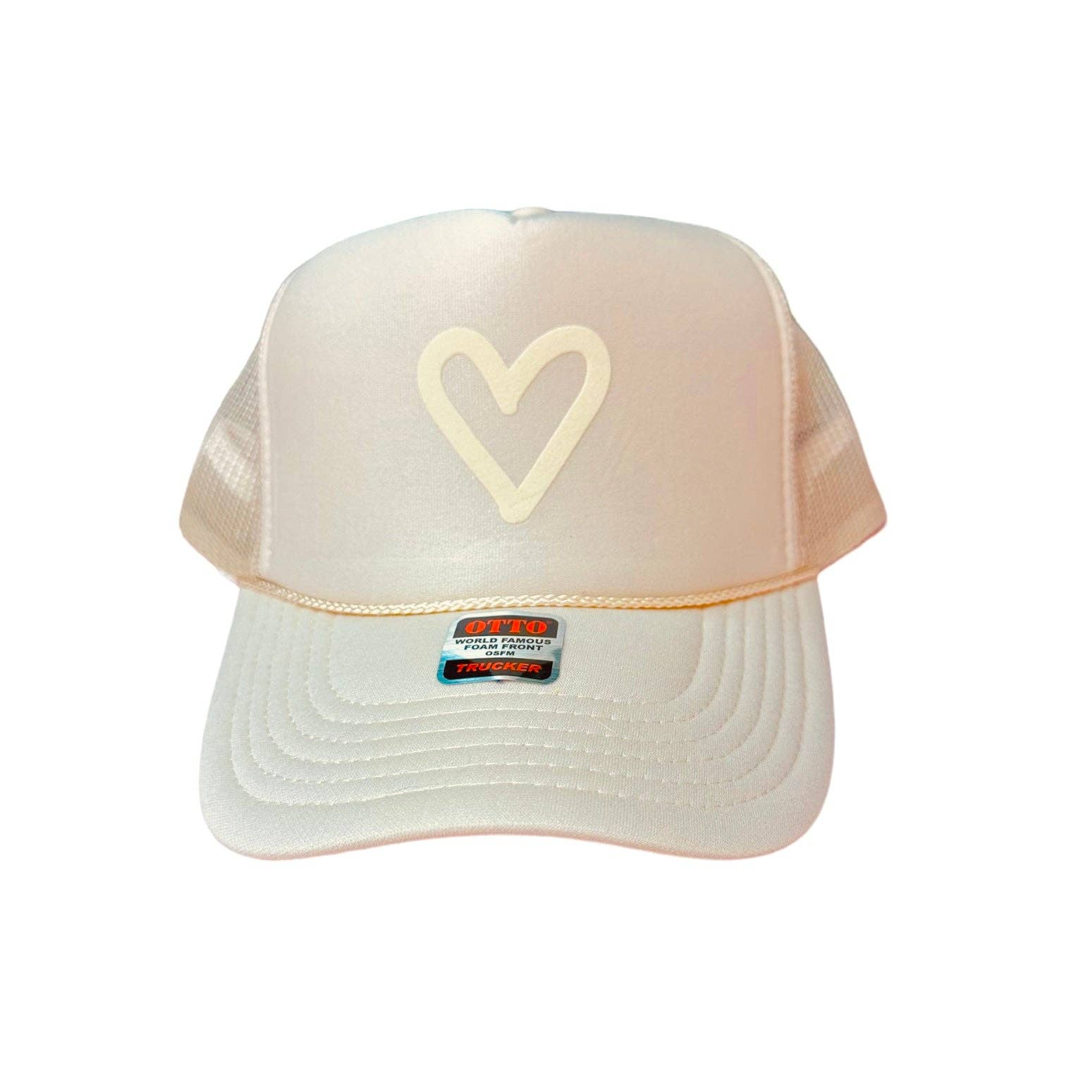 Littlebrightbird - Wholesale Trucker Hat - Women's - TOT Trucker - Heart - (Tan on Tan)