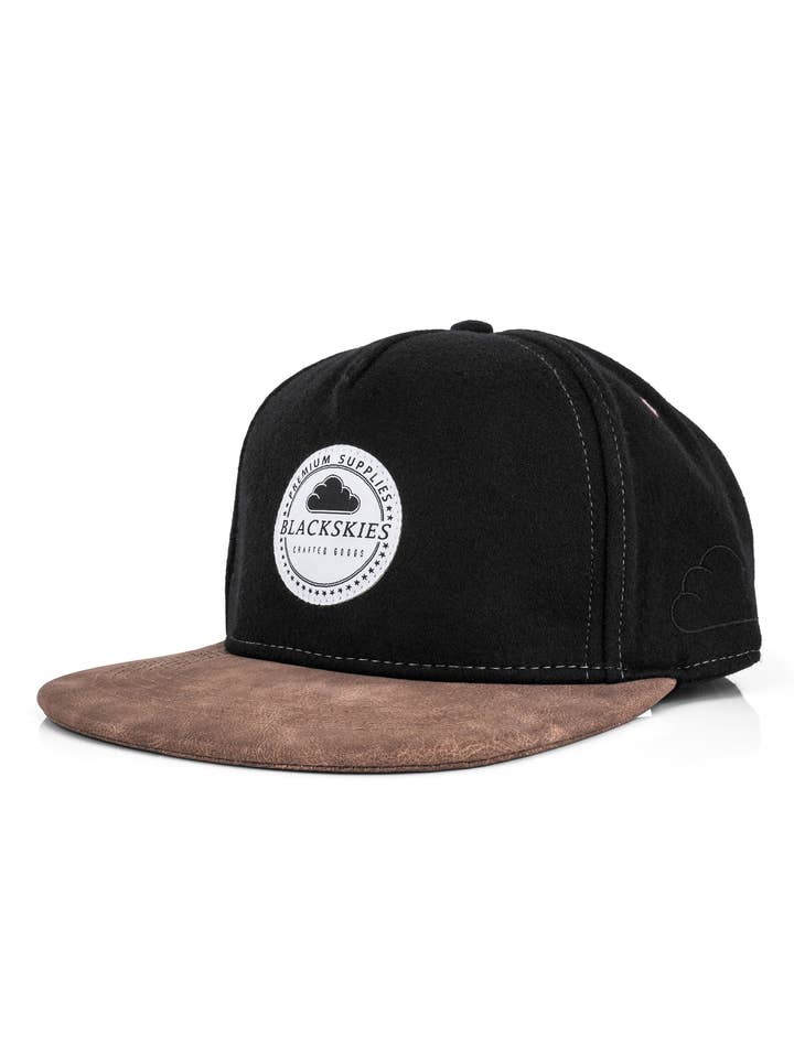 Bahamath Snapback Cap - Black Nubuck for wholesale by Blackskies