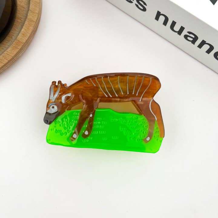 TheDivaSoap - Wholesale Hair Clip - Women's - Acetate Antelope Hair Clips, Argali Animal Claw Clip1