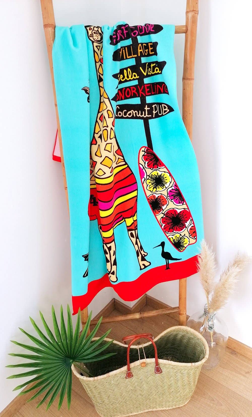 Le comptoir de la plage - Venta al por mayor Toallas de playa - Toalla de playa de microfibra «GIRAFE»1