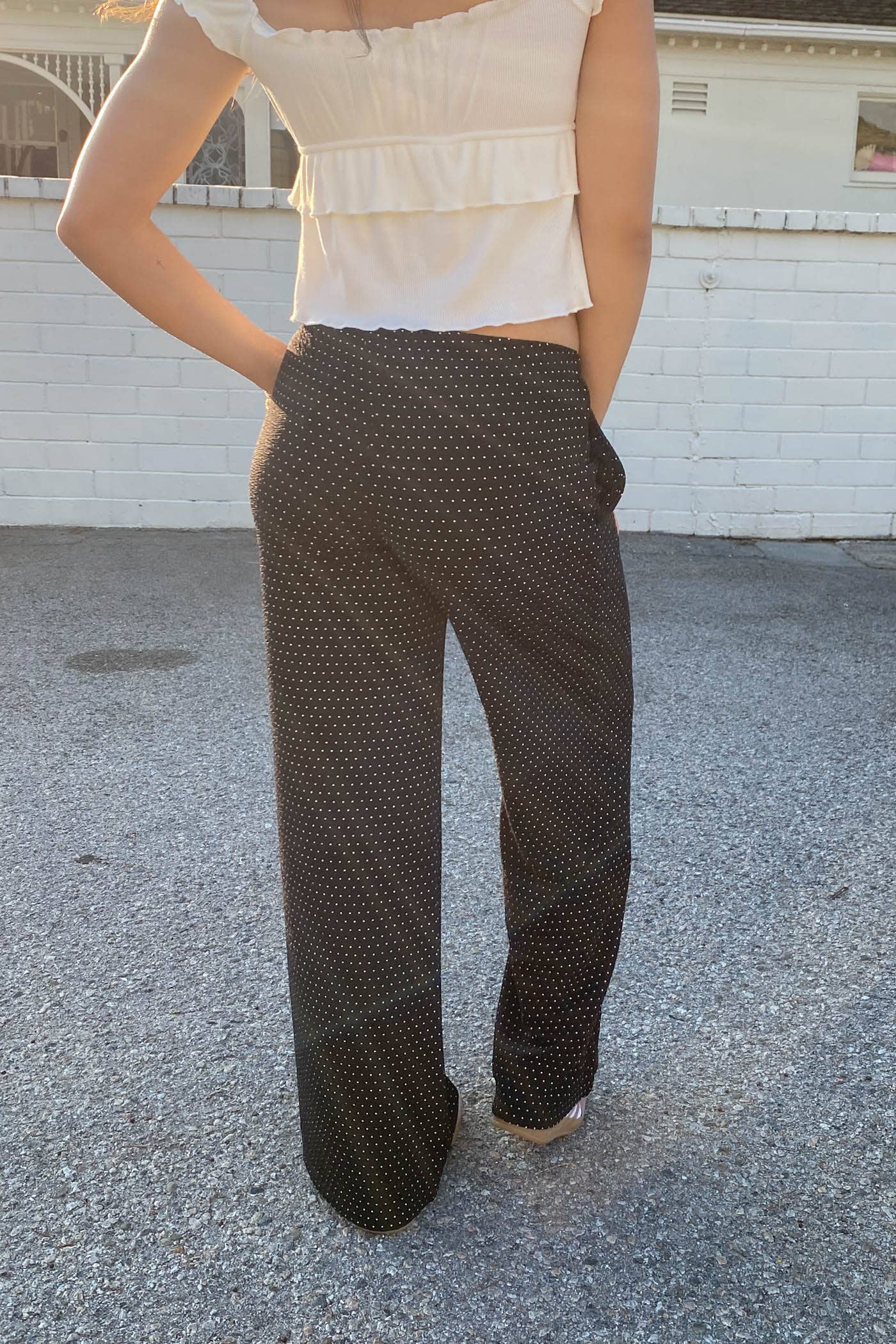 Nectar Clothing - Wholesale Pants - Women's - Swiss Dot Wide Leg Pants7