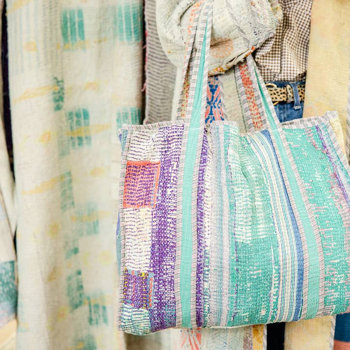 Antique Kantha Tote Bag for wholesale by Rahab's Rope