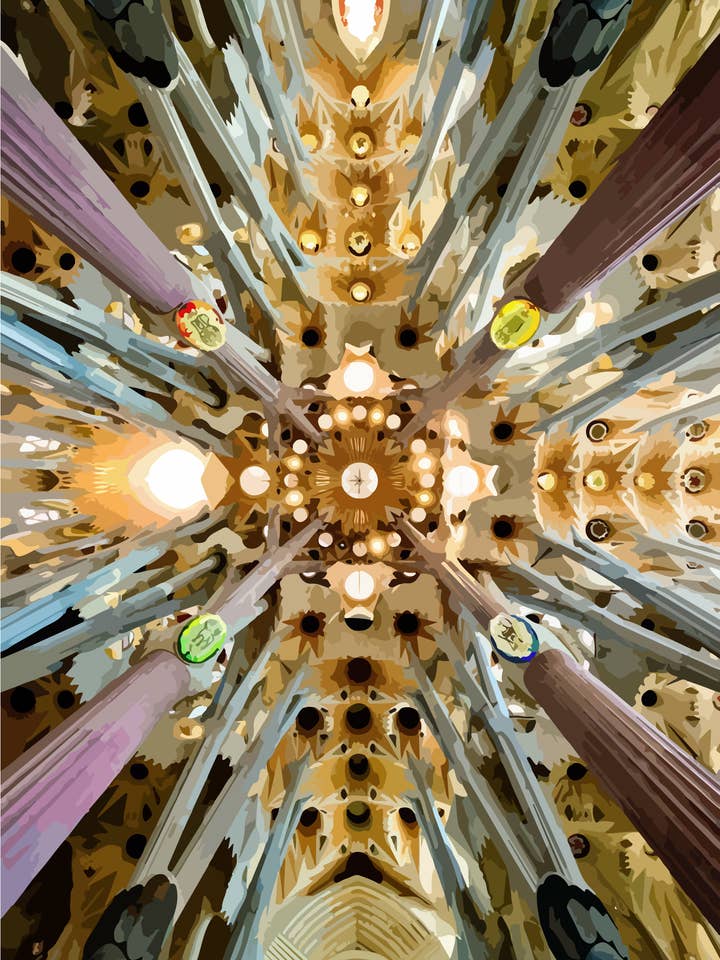 Iman Barcelona Interieur Sagrada Familia voor wholesale door Pau Canelles