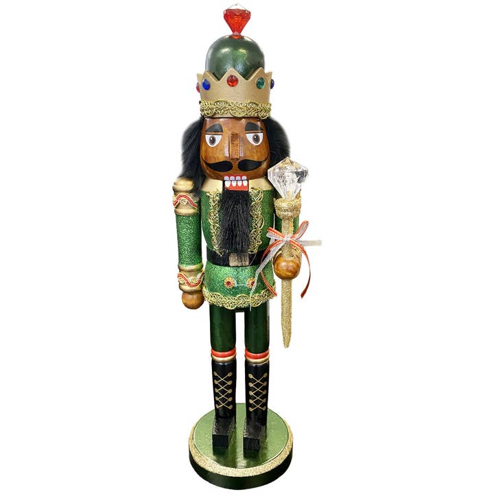 Santa’s Workshop Inc. - Wholesale Holiday Nutcracker - 15" Black Bejeweled King Nutcracker, 3 asst.