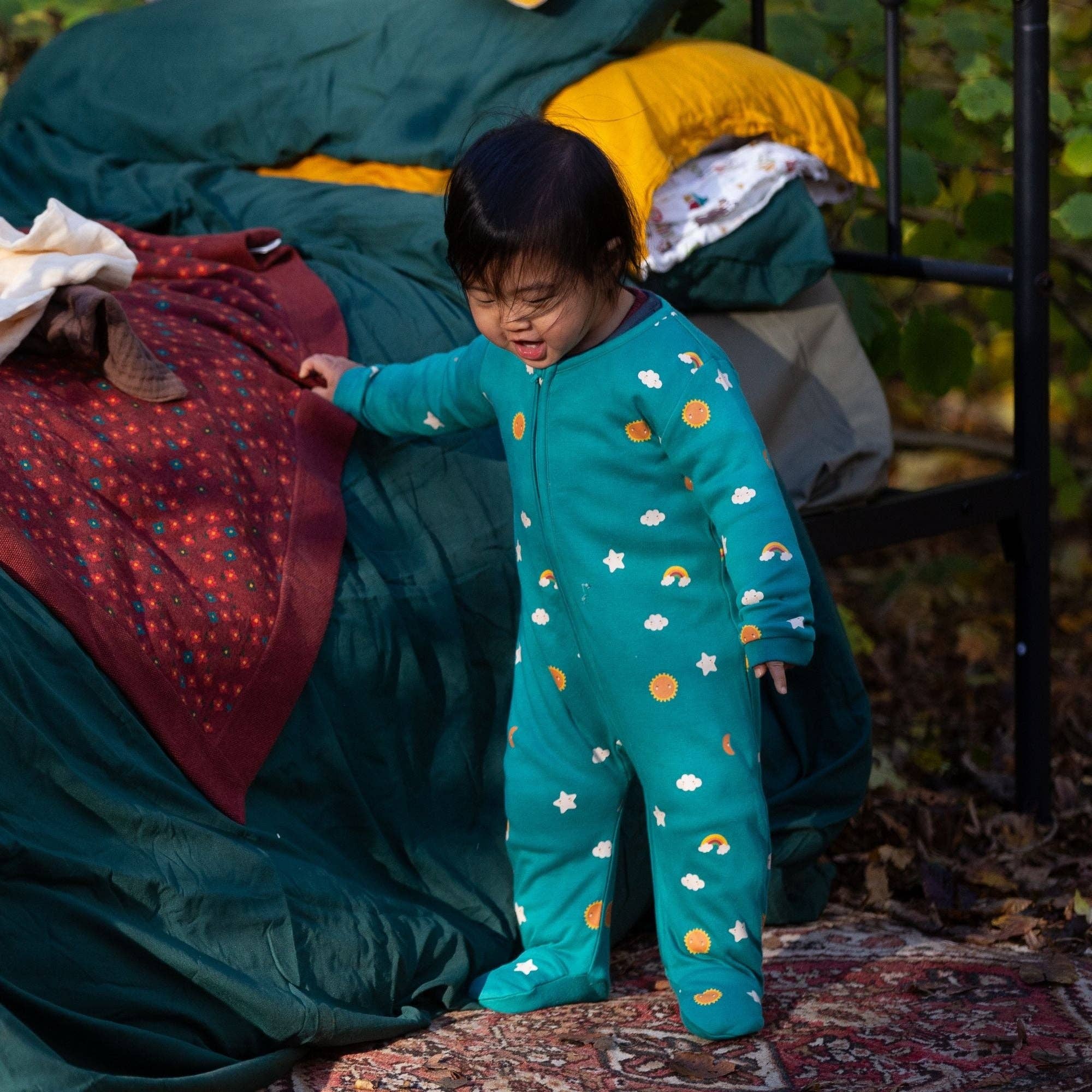 Ciel turquoise Crosse pour bébé biologique Turquoise Skies Zip en vente sur Faire3
