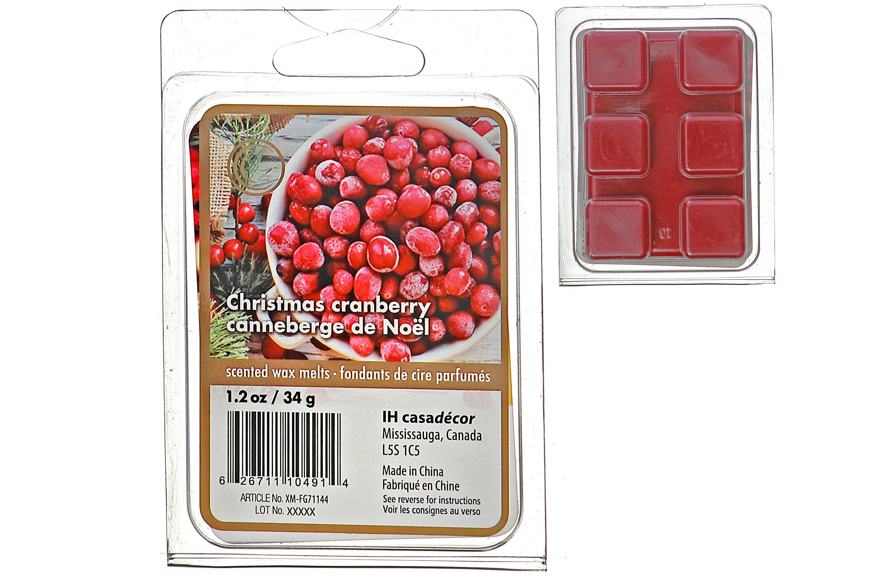 IH Casa Decor - Wholesale Wax melt - 6PK SCENTED WAX MELTS (CHRISTMAS CRANBERRY)