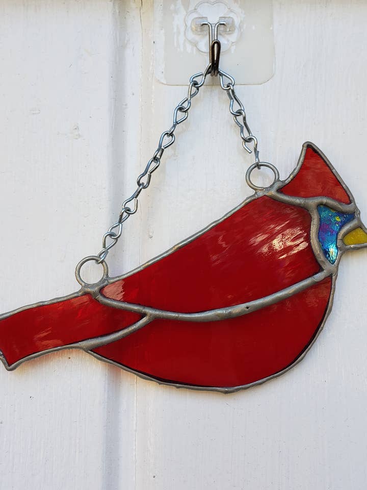 Cardinal | Lead-Free Stained Glass Sun Catcher for wholesale by PepTalk Productions, LLC