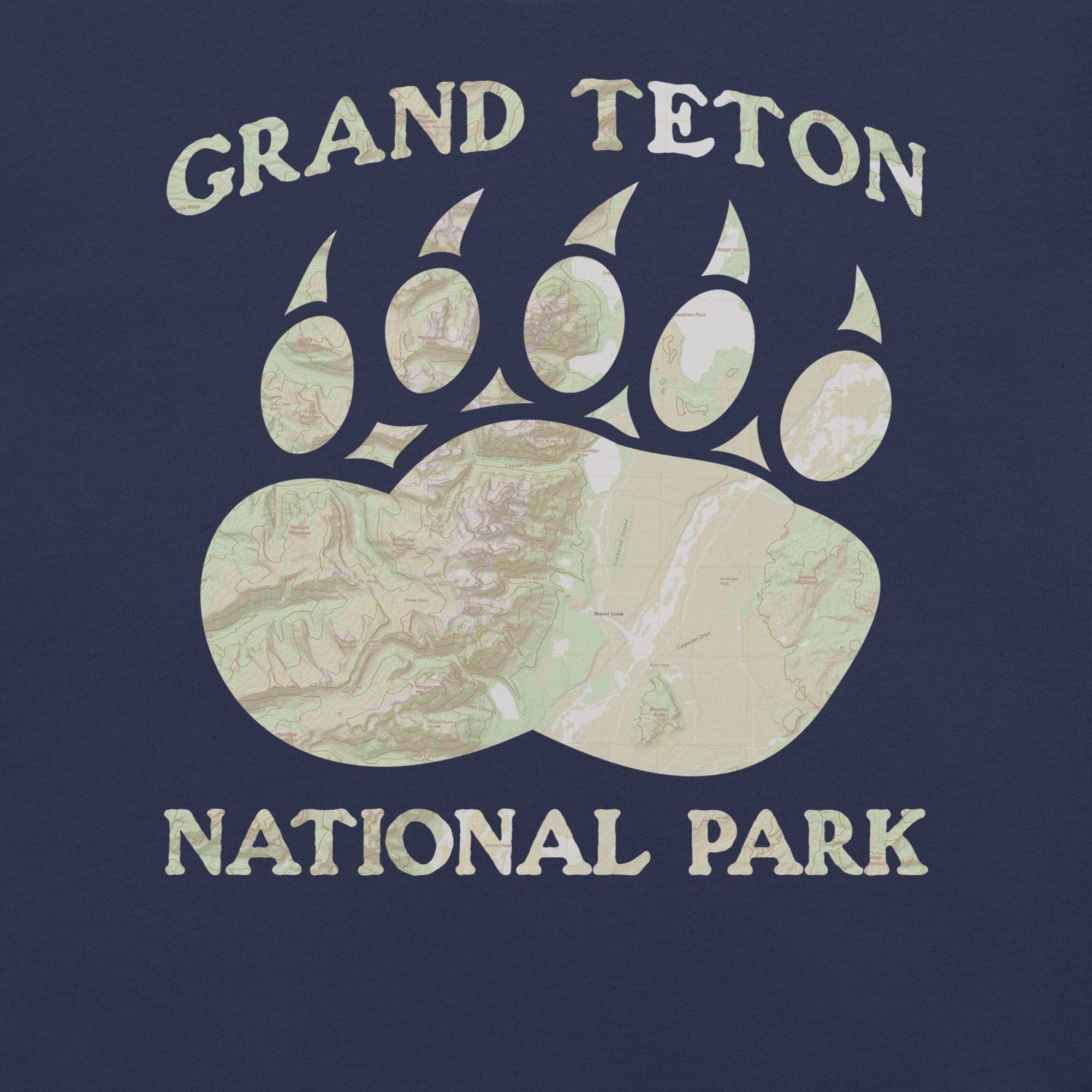 Park Service Apparel - Wholesale Screen Printed T-Shirt - Unisex - Grand Teton Bear Claw Topo T-shirt4