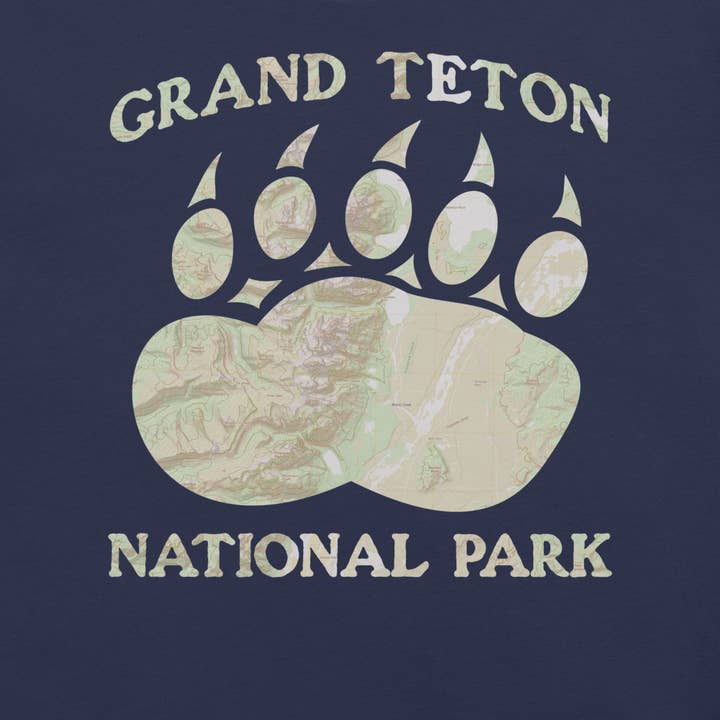 Park Service Apparel - Wholesale Screen Printed T-Shirt - Unisex - Grand Teton Bear Claw Topo T-shirt4