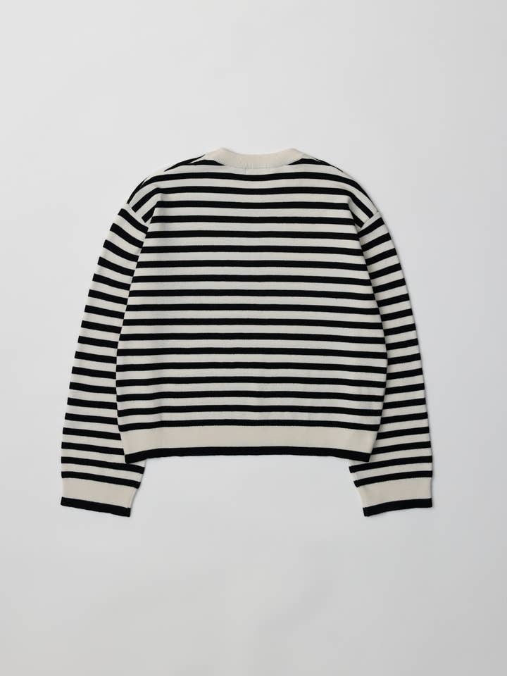 MOD REF - Wholesale Knit Sweater - Women's - The Klein Sweater | Striped Boyfriend Sweater9