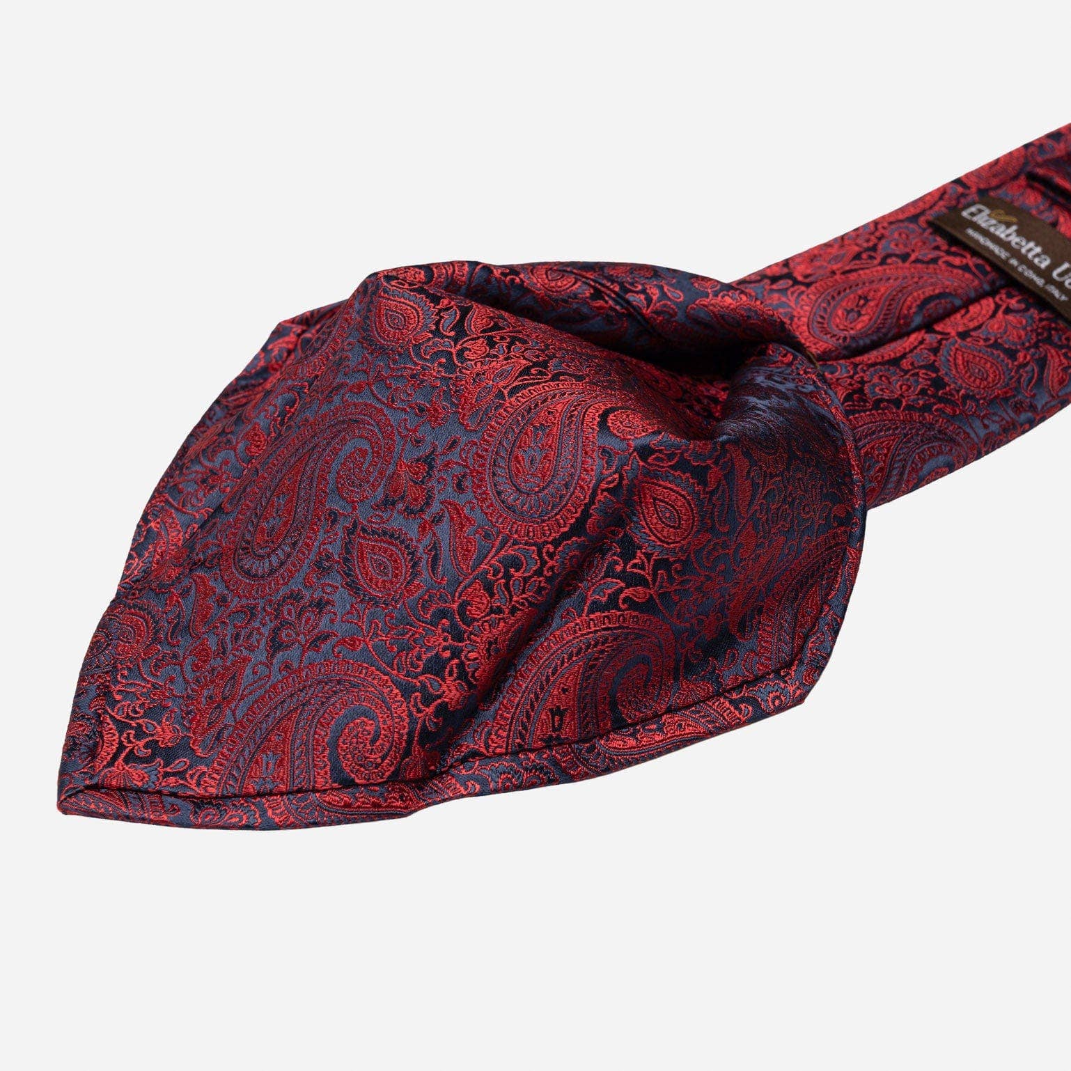 Elizabetta Made in Italy USA – wholesale Necktie – Men’s – Donatello - Silk Jacquard Tie - Ruby Red and Navy6