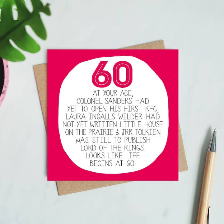 Paper Plane - Wholesale Birthday Card - 60th Birthday Card - At Your Age - Funny Birthday Card