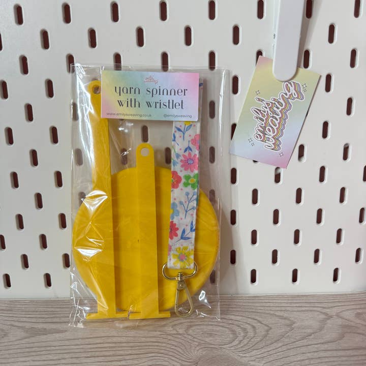 Emily's Weaving – wholesale Knitting/Crochet Supplies – Yellow Yarn Spinner with Ditsy Wristlet6