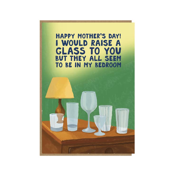 Collection de Verres - Carte de Fête des Mères Amusante - 10x15 cm pour la vente par Pickled Prints