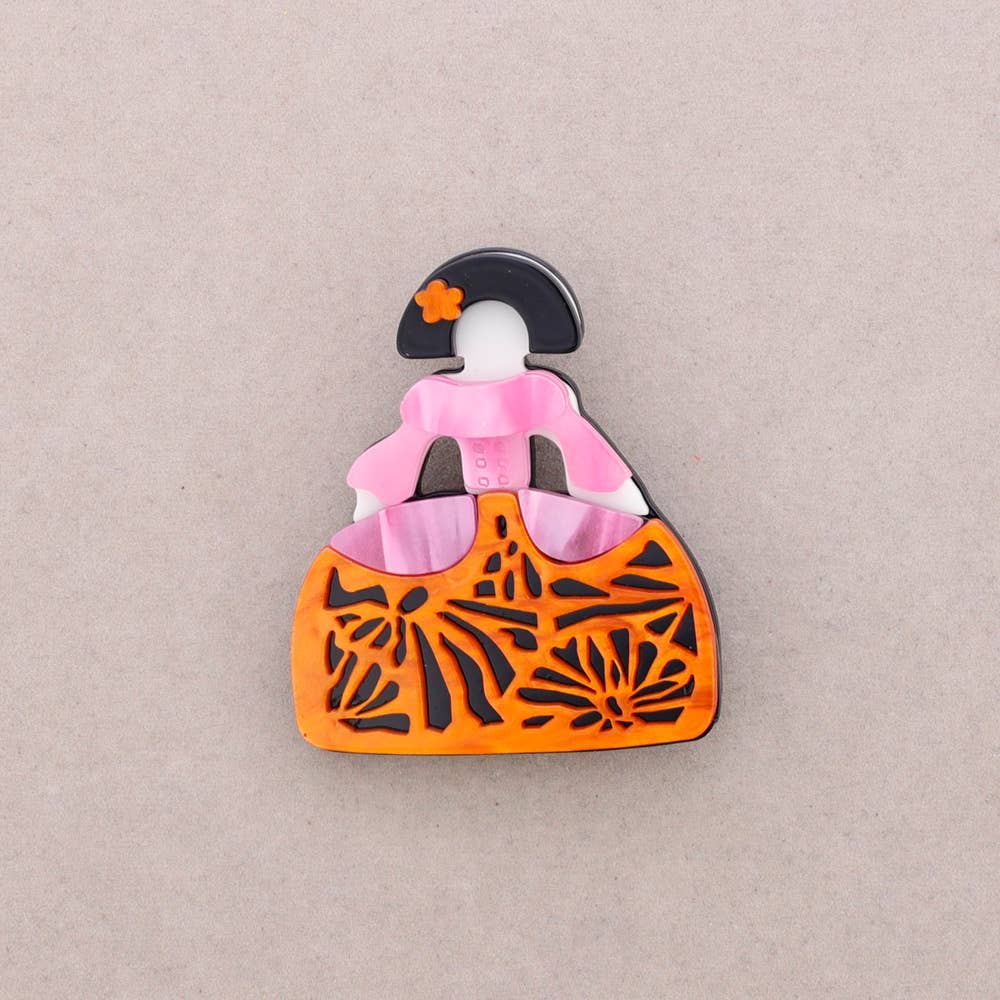 Sonata - Vendita all'ingrosso Spille - Spilla in resina ragazza primaverile0