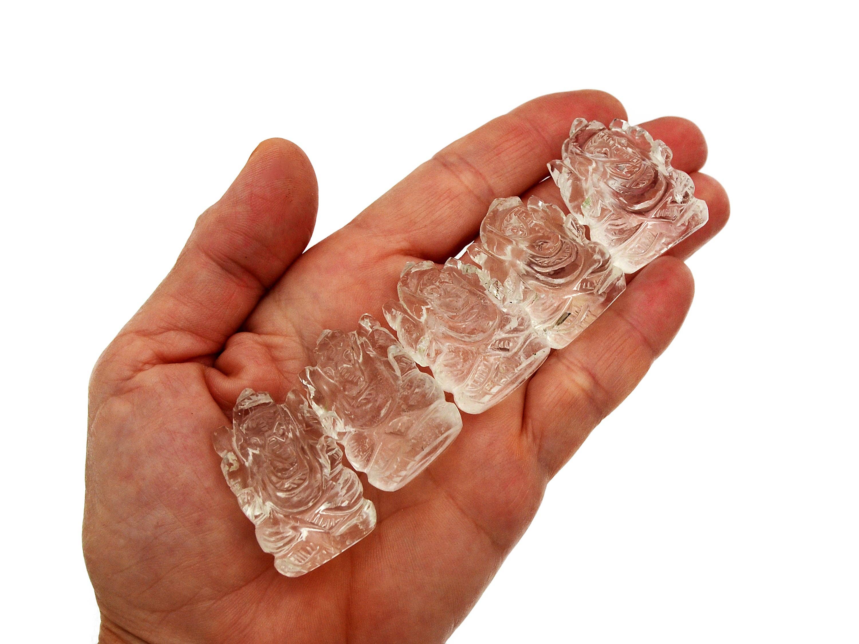 Kaia & Crystals - Wholesale Spiritual Stone/Crystal - Mini Clear Quartz Ganesha Sculpture (30mm - 35mm) -  Hand Carved Crystal7