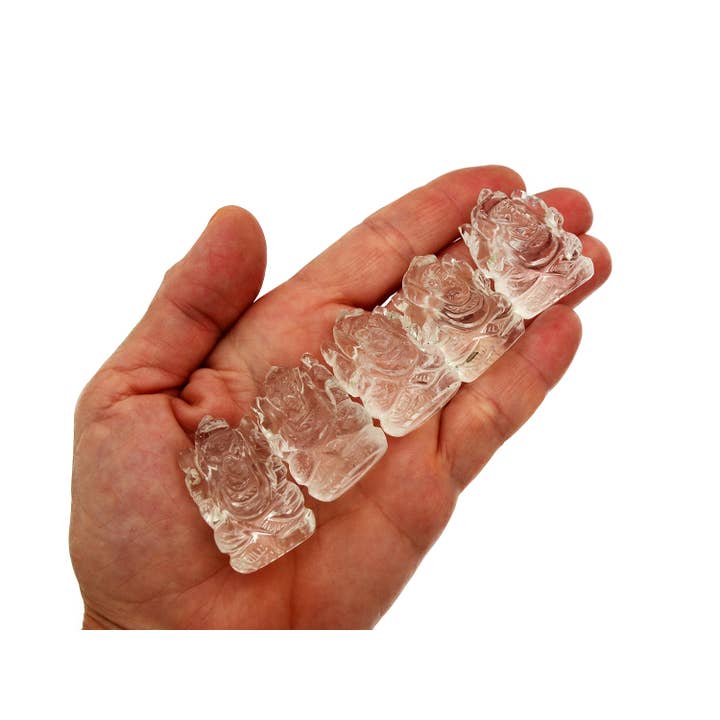 Kaia & Crystals - Wholesale Spiritual Stone/Crystal - Mini Clear Quartz Ganesha Sculpture (30mm - 35mm) - Hand Carved Crystal7