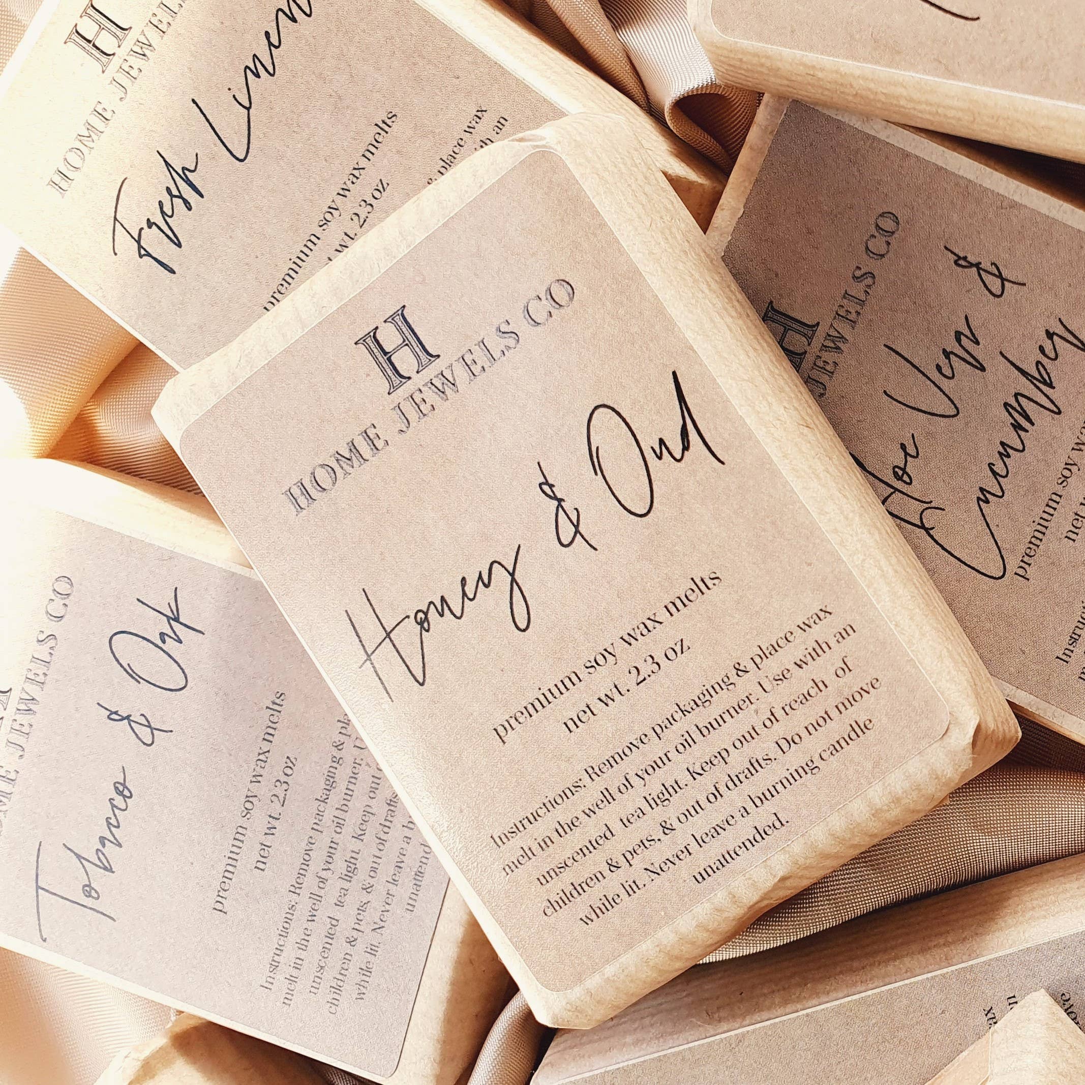 Home Jewels Co - Wholesale Wax Melt - Honey & Oud Scented Soy Wax Melt Snap Bars - Essential Oils