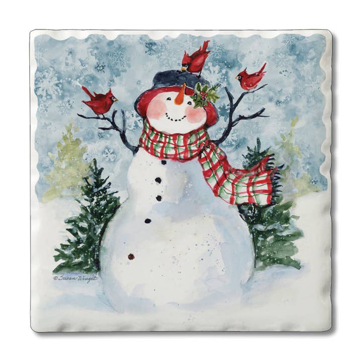 CounterArt/Highland Home/Thirstystone/CoasterStone - Wholesale Retailer Display - Home & Living - Watercolor Snowman Pre-Packed Single Coaster Display1