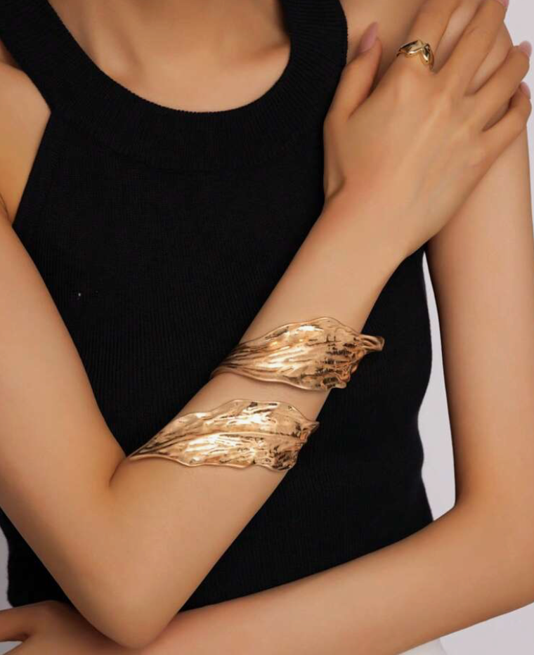 HoopLa - Wholesale Cuff Bracelet - Leaf Bracelet- Hinged- Stainless Steel - Cuff -Arm Band8