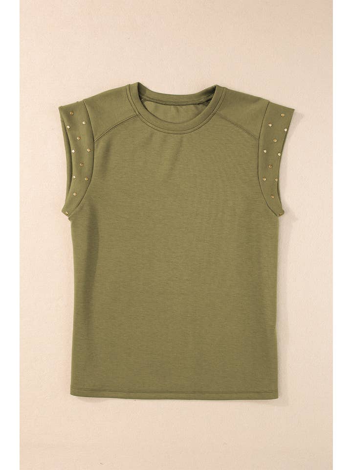 PRETTY BASH - Vendita all'ingrosso Top in maglia - Donna - Top girocollo a maniche corte con borchie