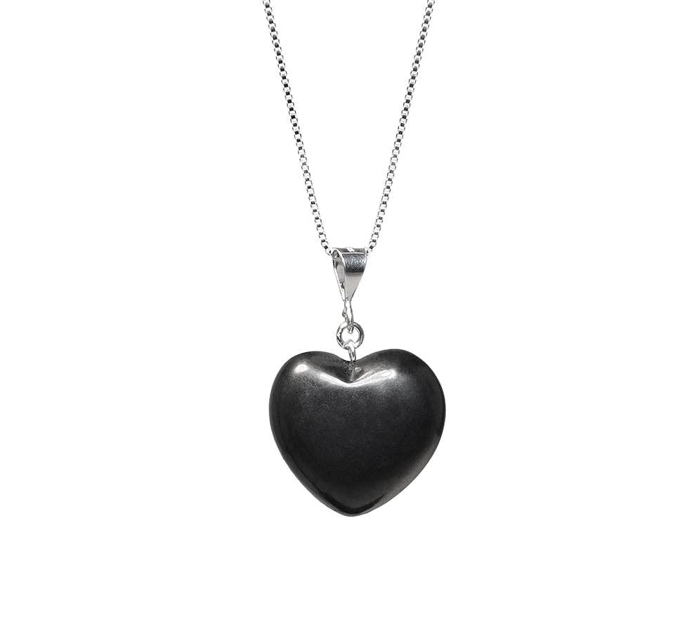 Karelia Creations - Wholesale Pendant/Charm Necklace - 100% Shungite Heart Pendant and Sterling Silver Necklace12