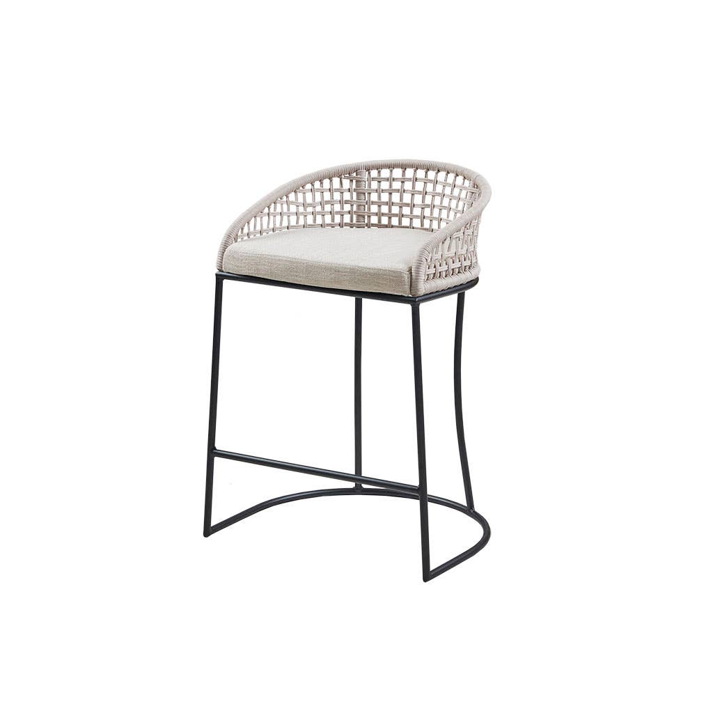 Olliix - Wholesale Stool - Rope Woven Low-Back Counter Stool2