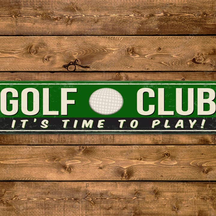 Golf Club Street Sign It's Time To Play Vintage Style for wholesale by Game Time Prints
